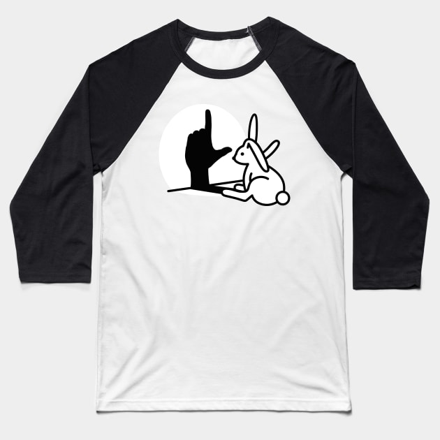 Funny Rabbit shadow hand Loser Geek Nerd hand sign Baseball T-Shirt by LaundryFactory